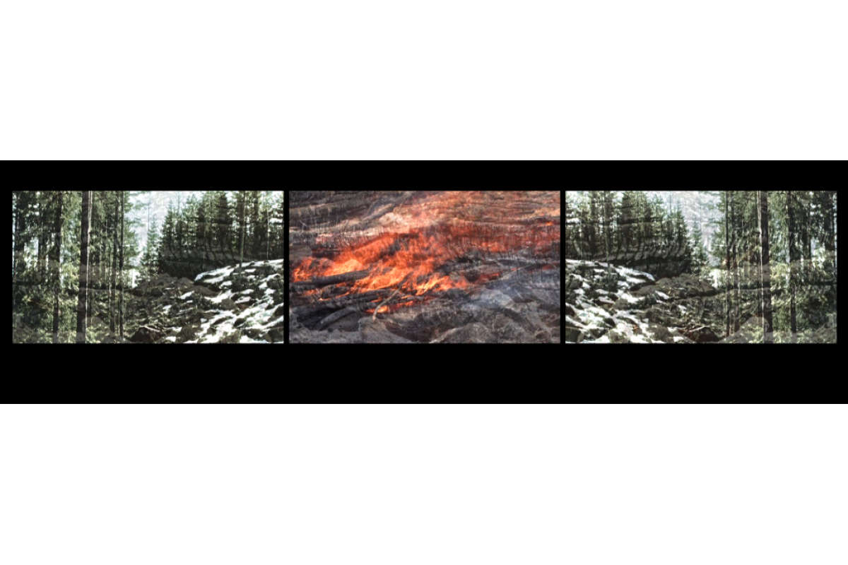 Image example of 3-channel video installation, 